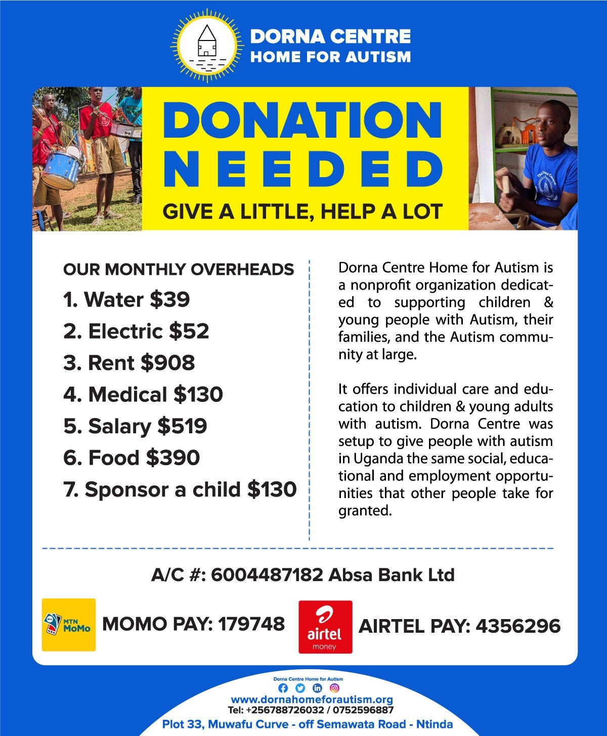Dorna Centre donation support banner